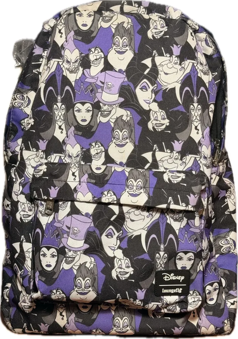 Loungefly Disney Villains Purple Canvas Backpack Full Size Laptop Bag As Is